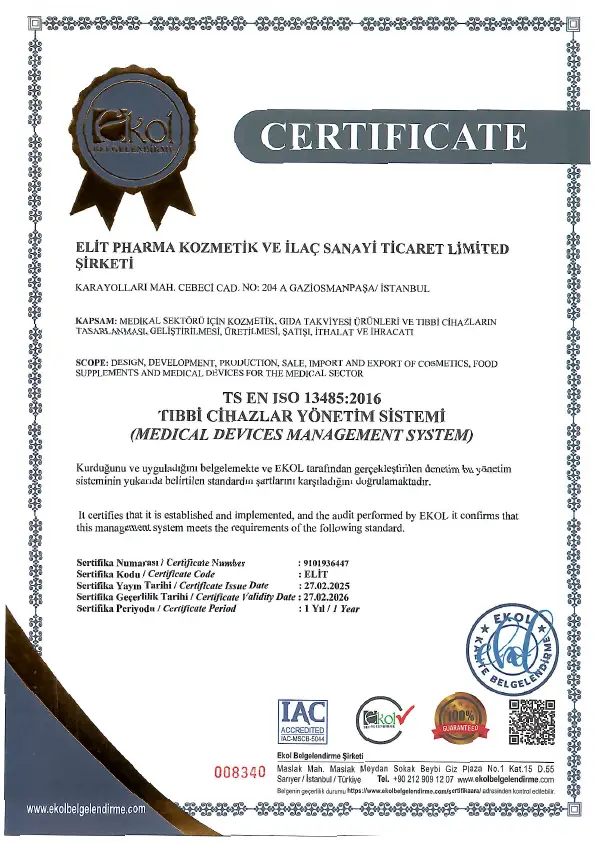 ISO 13485:2016 Sertifikası