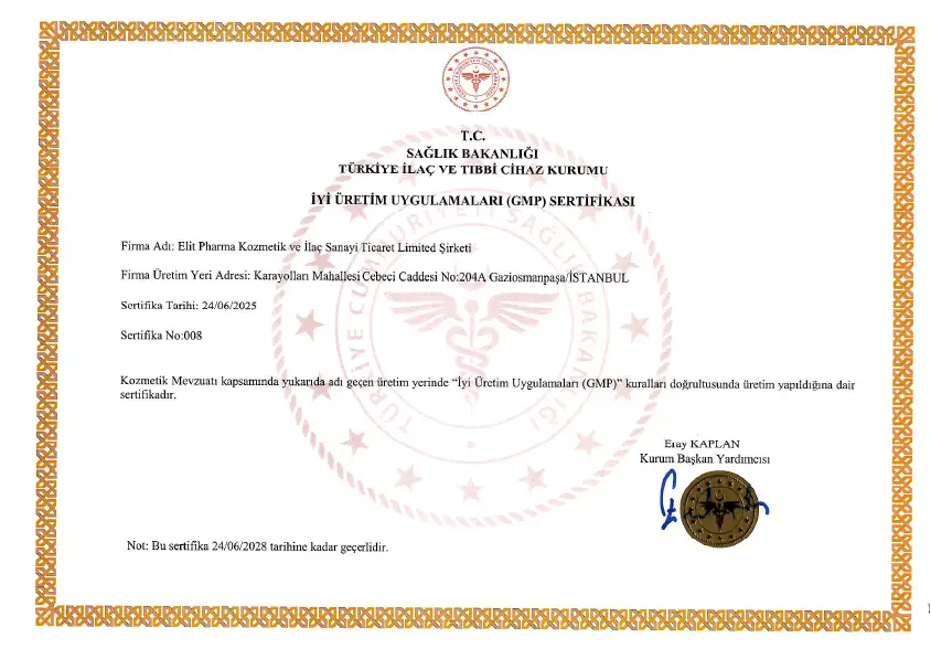 Sağlık Bakanlığı GMP Sertifikası