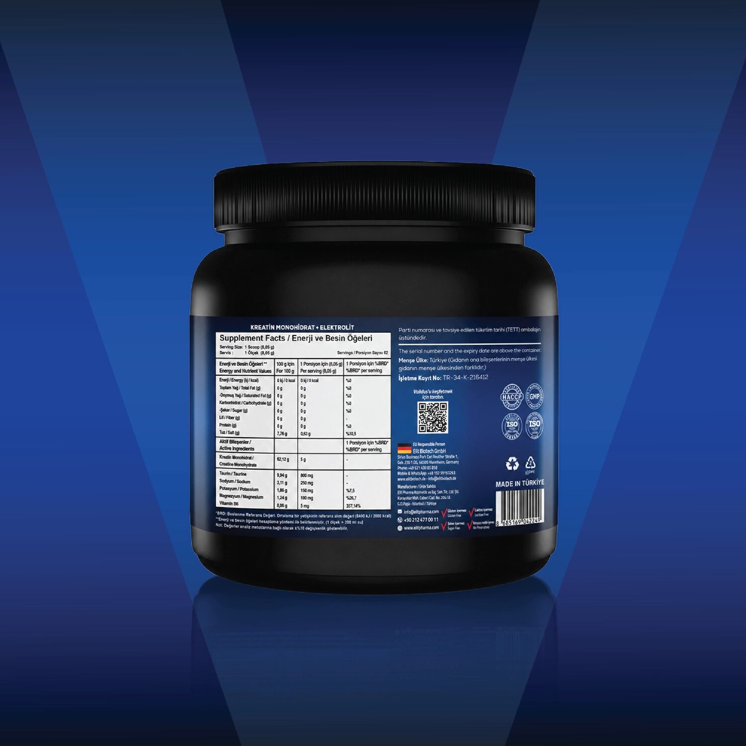 Creatin Monohydrate + Electrolyte 500g - Görsel 2