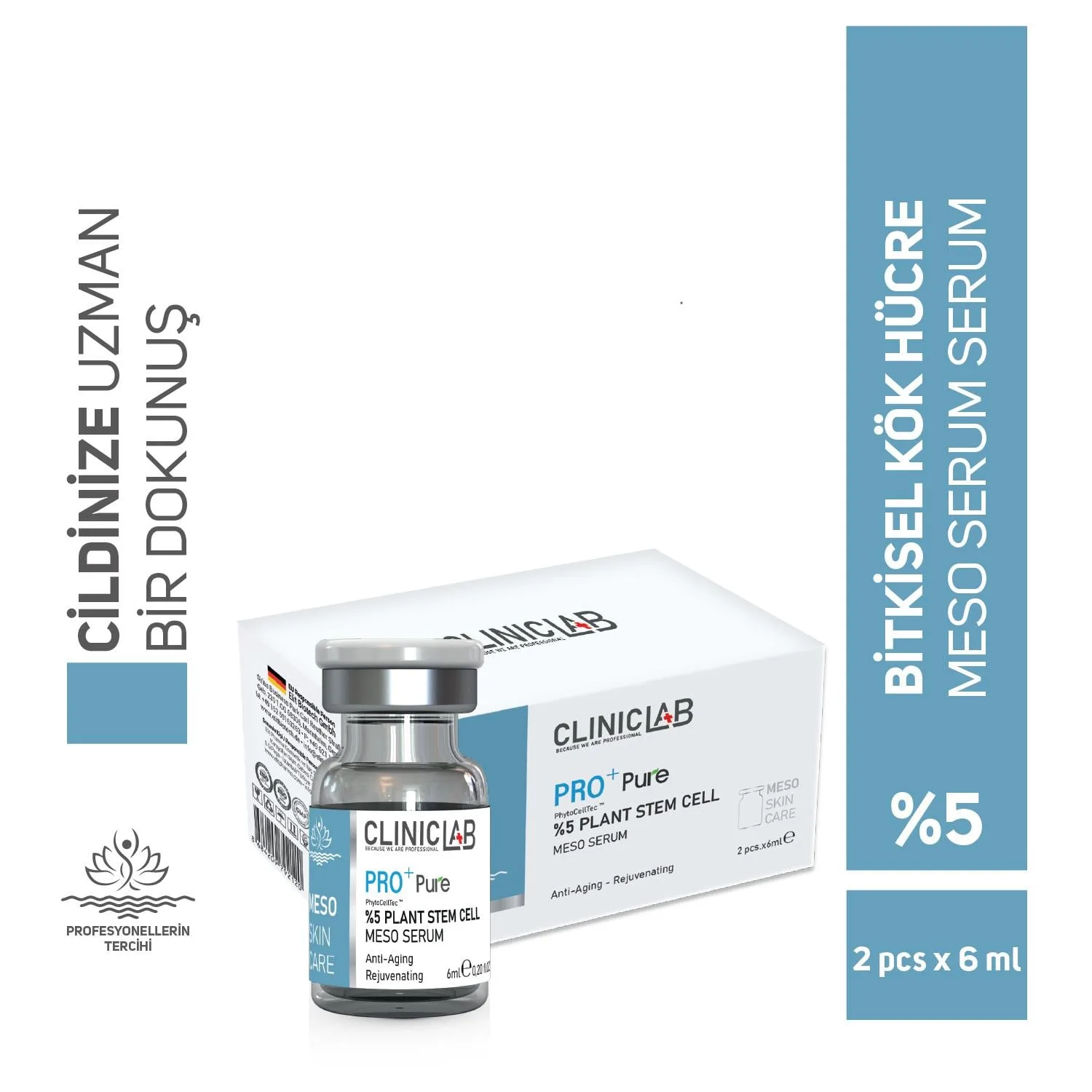8684209792120_1 Pro+ Pure %5 Bitki Kök Hücreli Meso Serumu 6 Ml X 2 Adet - Görsel 1