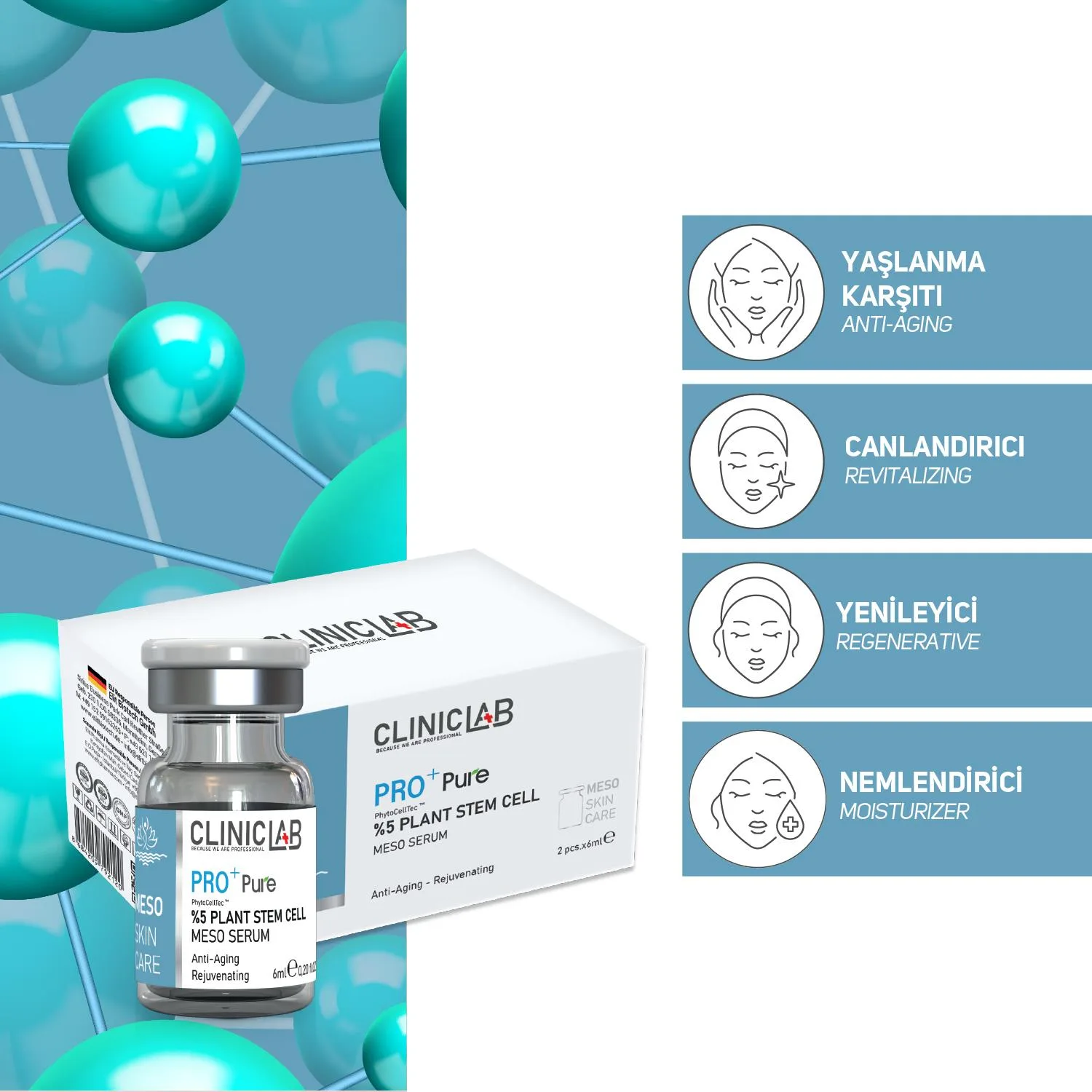 Pro+ Pure %5 Bitki Kök Hücreli Meso Serumu 6 Ml X 2 Adet - Görsel 2