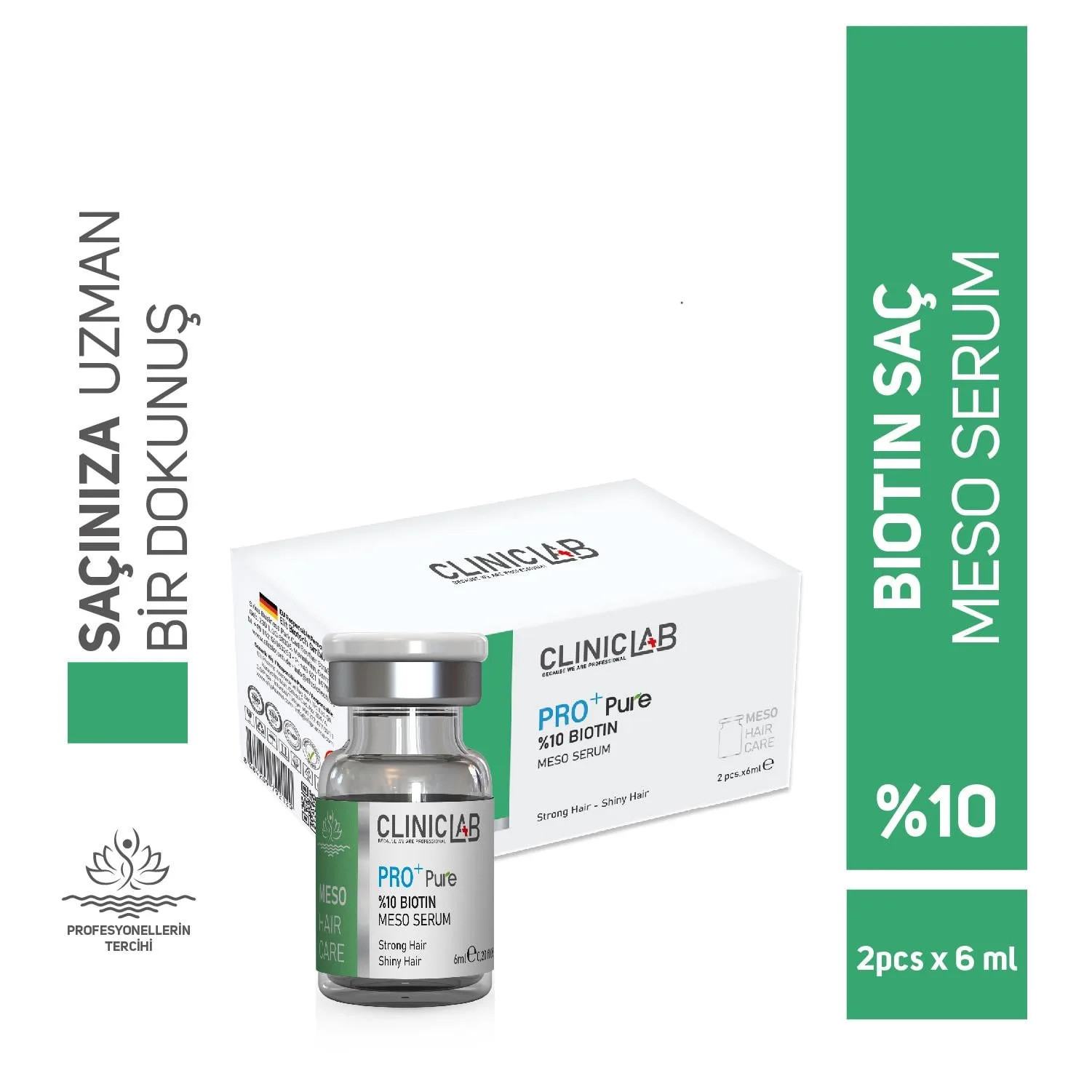 8684209792182_1 Pro+ Pure %10 Biotin Meso Serum 6 Ml X 2 Adet - Görsel 1