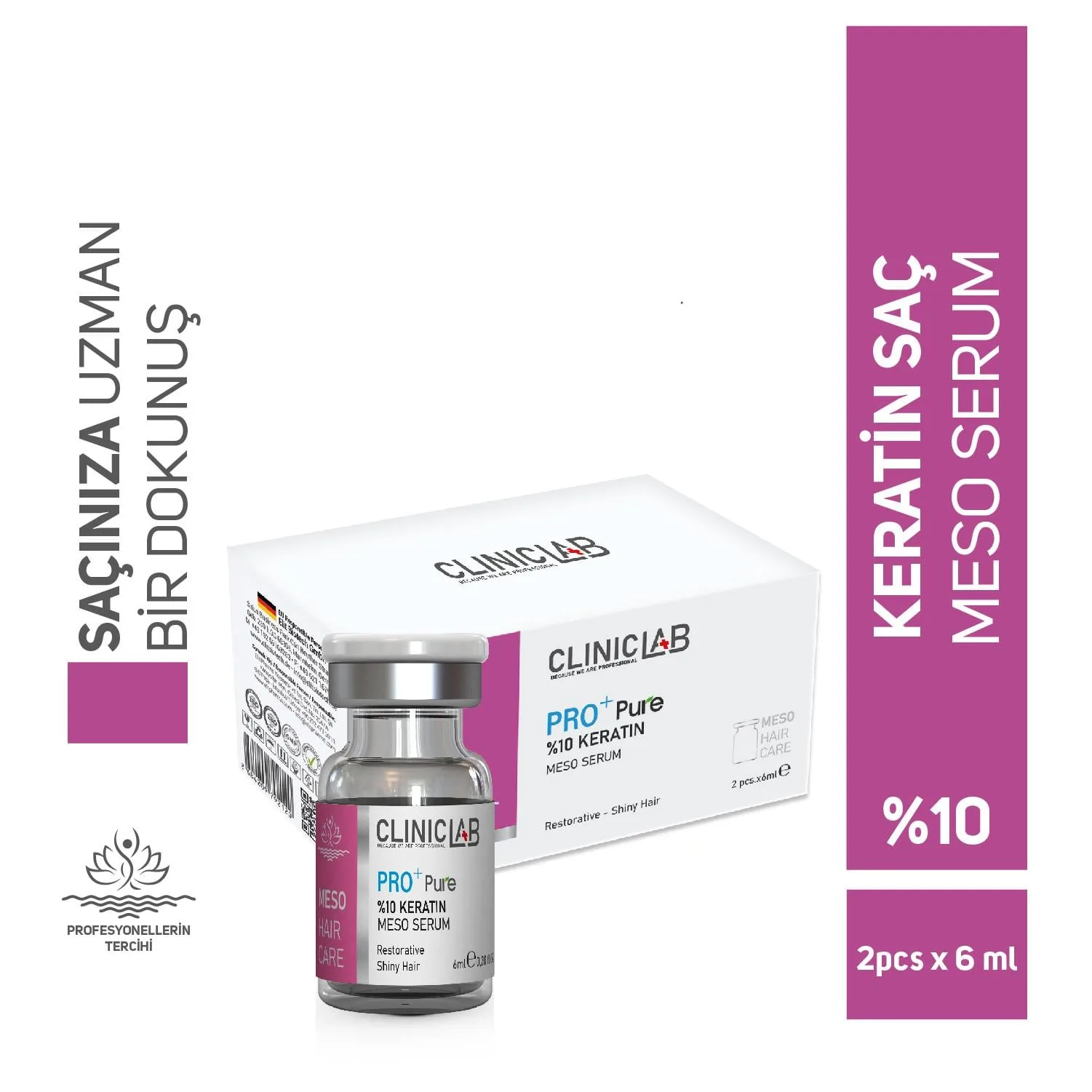 Pro+ Pure %10 Keratin Meso Serum 6 Ml X 2 Adet - Görsel 1