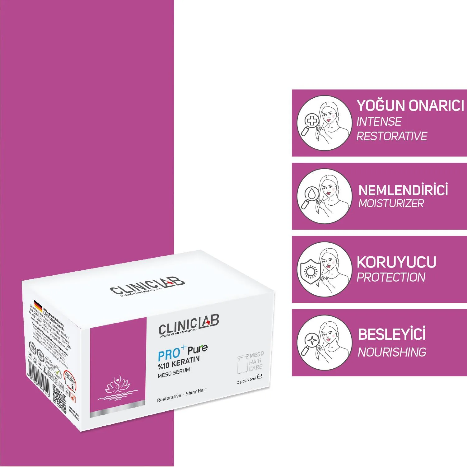 Pro+ Pure %10 Keratin Meso Serum 6 Ml X 2 Adet - Görsel 2