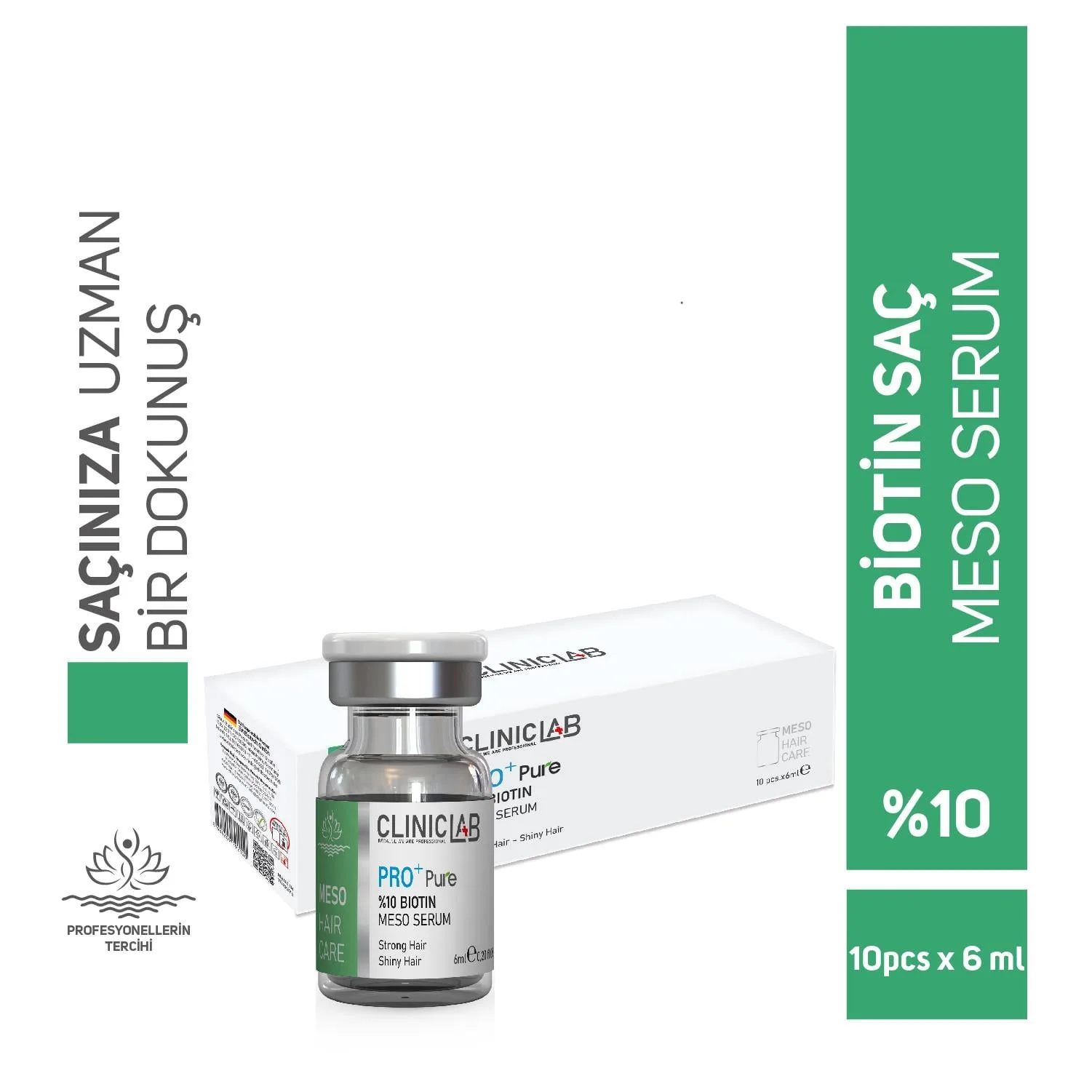 8684209792328_1 Pro+ Pure %10 Biotin Meso Serum 6 Ml X 10 Adet - Görsel 1