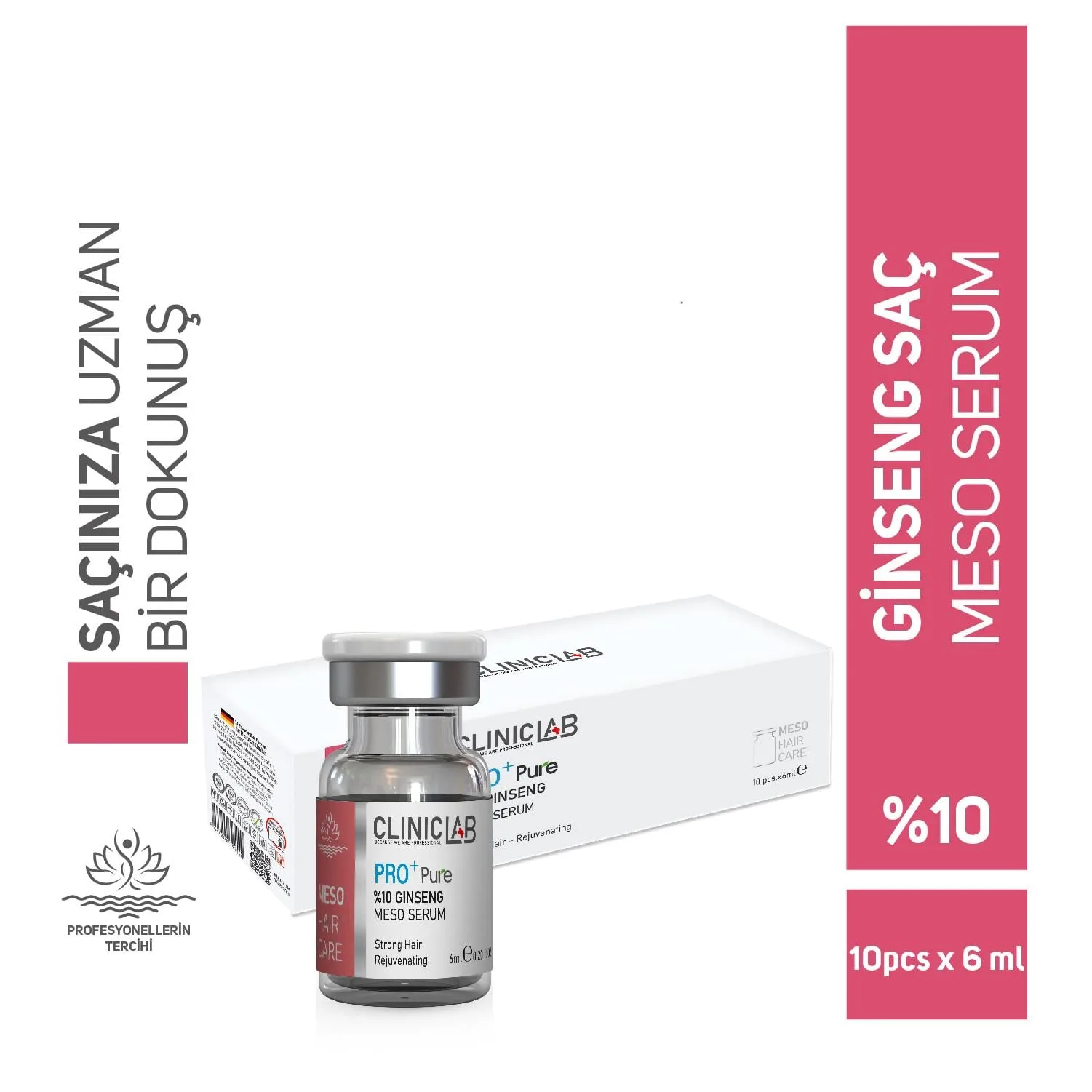 Pro+ Pure %10 Ginseng Meso Serum 6 Ml X 10 Adet - Görsel 1