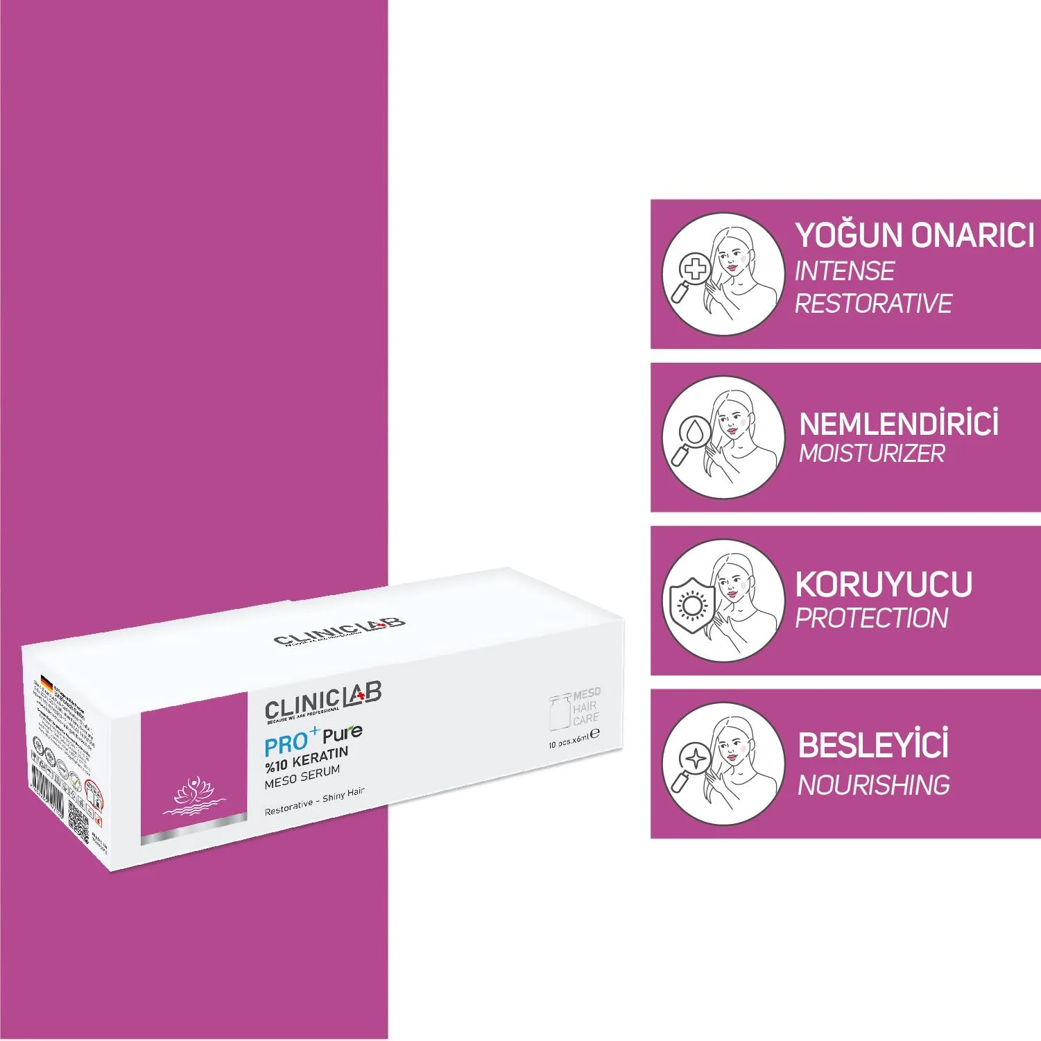 Pro+ Pure %10 Keratin Meso Serum 6 Ml X 10 Adet - Görsel 2
